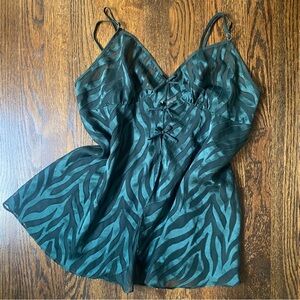 SOLD Vintage 80s/90s Green Babydoll Lingerie Top
